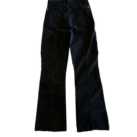 7 For All Mankind Dojo Ultra High-Rise Seamed DOJO Flare Jeans Black Sz 26 - Picture 3 of 9